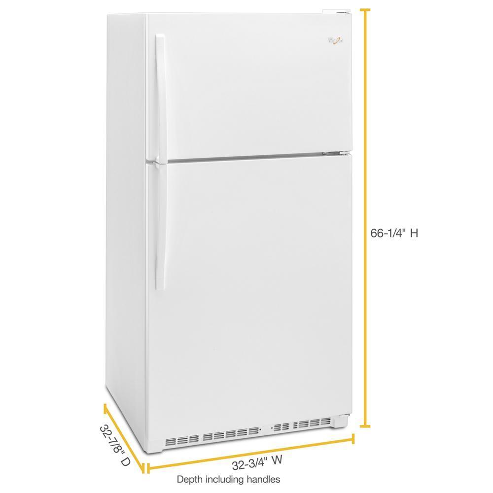 WHIRLPOOL WRT311FZDW White Whirlpool 33"" Wide Top-freezer Refrigerator With Ez CONNEC...