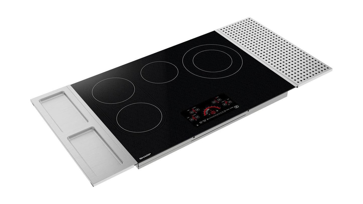 SHARP SCR3042FB Sharp 30"" Drop-in Radiant Cooktop With Side Accessories