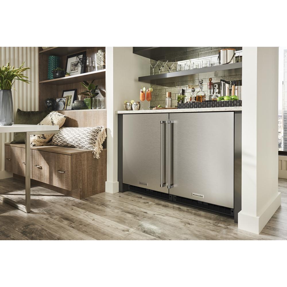 KITCHENAID KURR114KSB 24"" Undercounter Refrigerator With Stainless Steel Door - Black CAB...