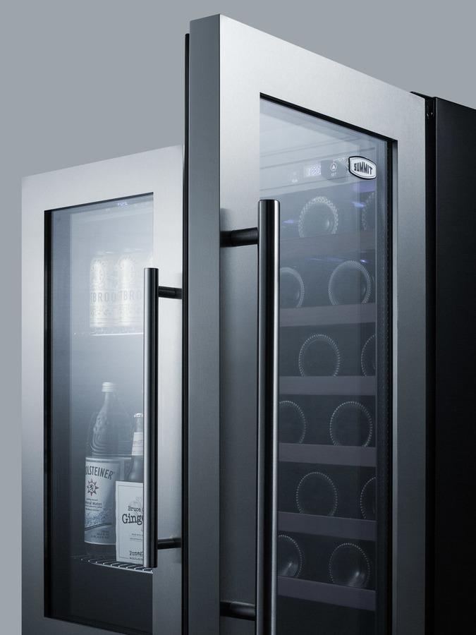 SUMMIT SWBV3067B 30"" Wide Built-in Undercounter Dual Zone Wine and Craft Beer COOLER...