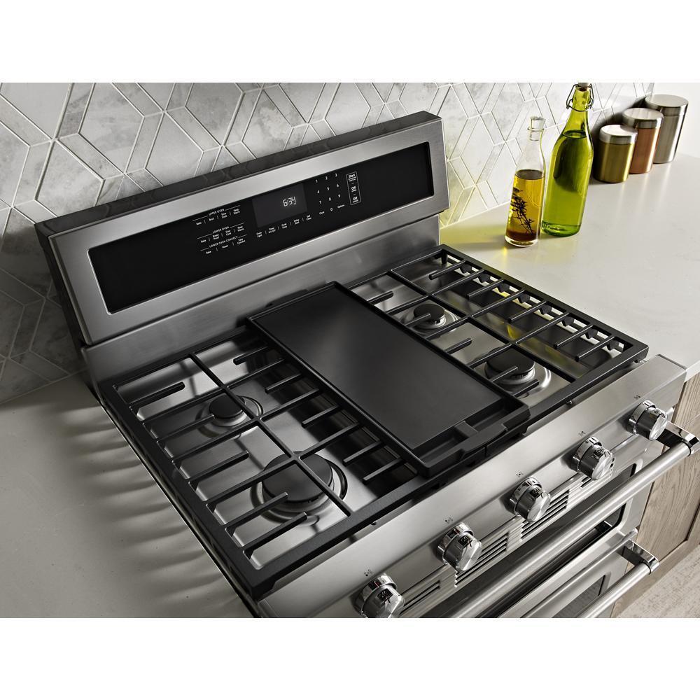 KITCHENAID KFGD500ESS Stainless Steel Kitchenaid 30-inch 5 Burner Gas Double Oven CONV...