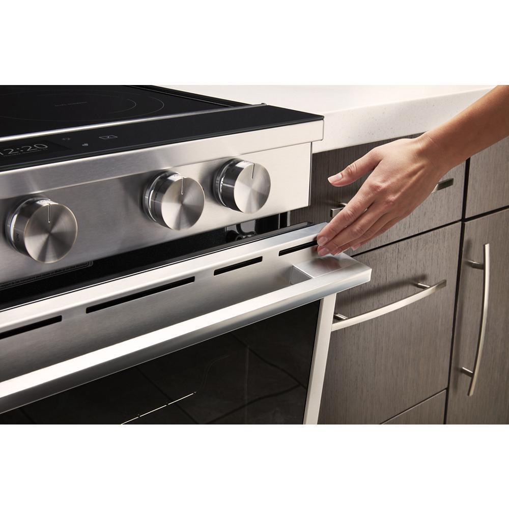 WHIRLPOOL WEEA25H0HZ Whirlpool 6.4 Cu. Ft. Smart Contemporary Handle Slide-in ELECTRI...