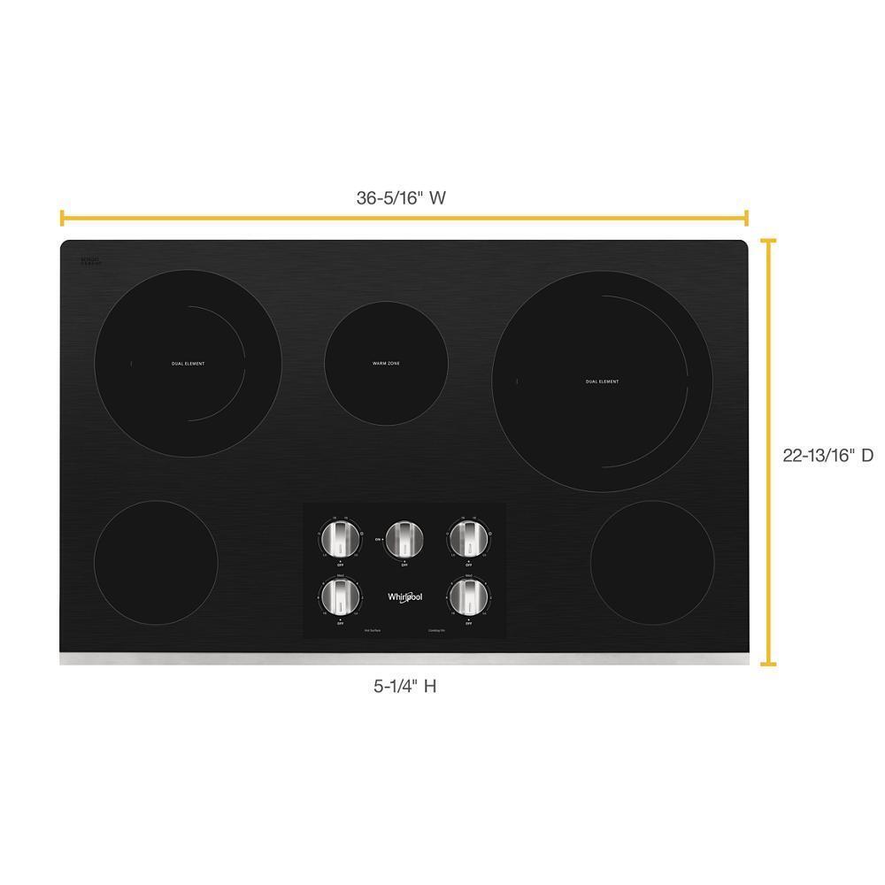 WHIRLPOOL WCE77US6HS 36-inch Electric Ceramic Glass Cooktop With Two Dual Radiant Elements