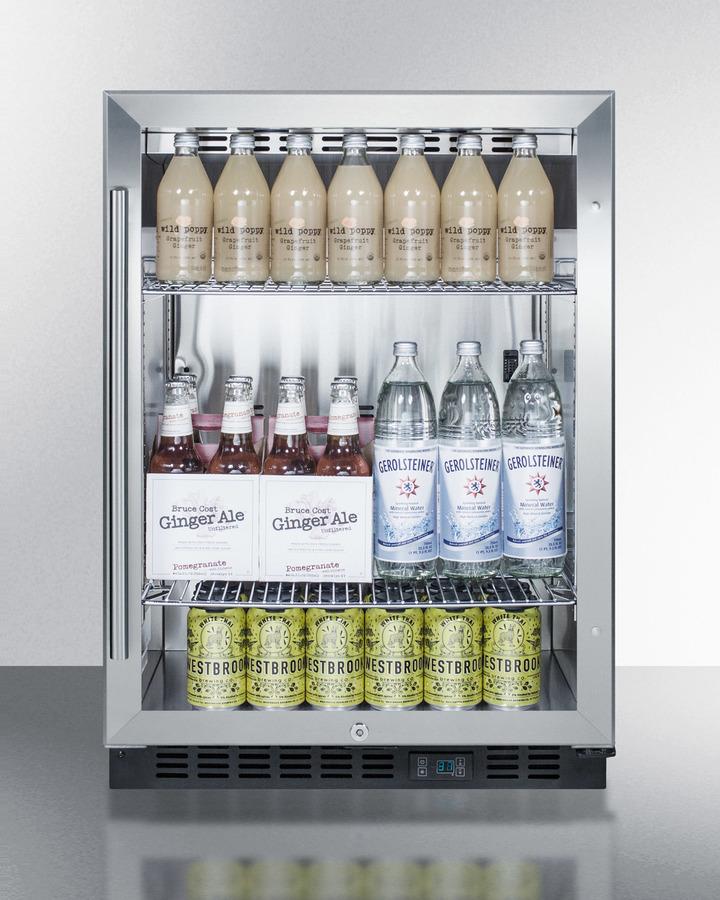 SUMMIT SCR610BL Built-in Undercounter Commercial Beverage Center W/ss Interior, LOC...