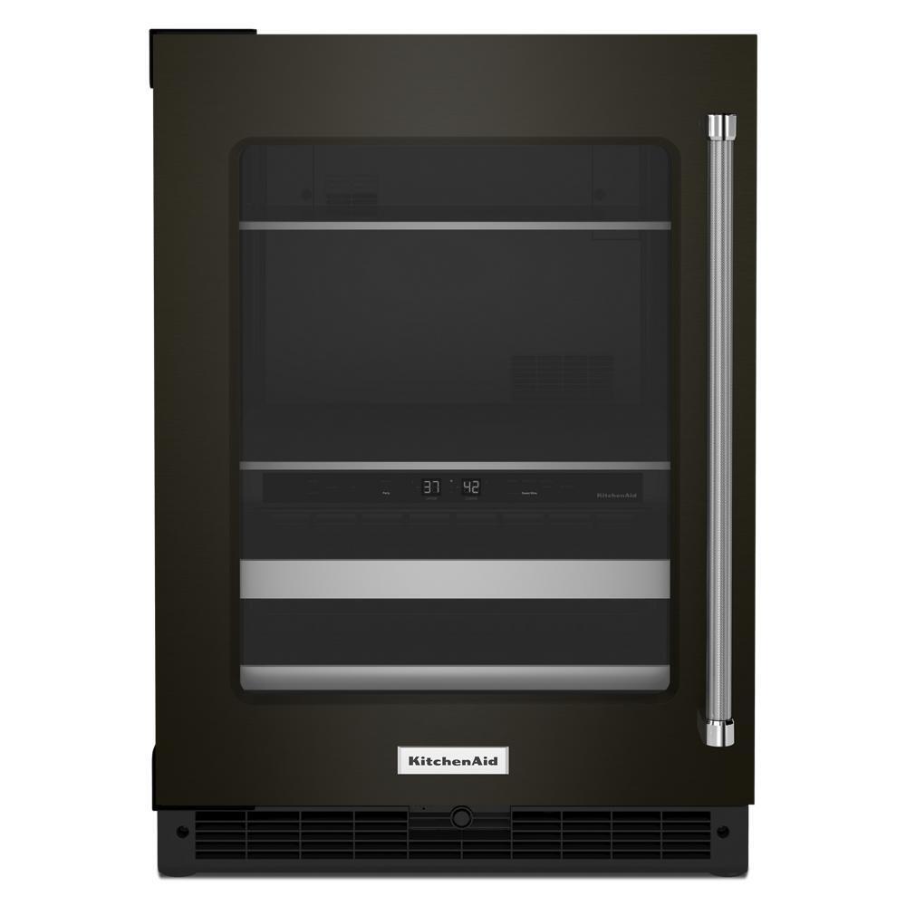 KITCHENAID KUBL314KBS 24"" Beverage Center With Glass Door and Metal-front Racks - Black S...