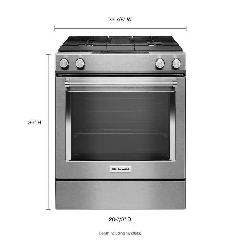 KITCHENAID KSDG950ESS Stainless Steel Kitchenaid 30-inch 4-burner Dual Fuel Downdraft ...