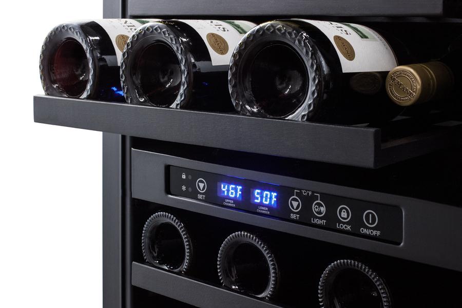 SUMMIT SWC182ZCSS 18"" Wide Dual Zone Wine Cellar for Built-in or Freestanding Use, WI...