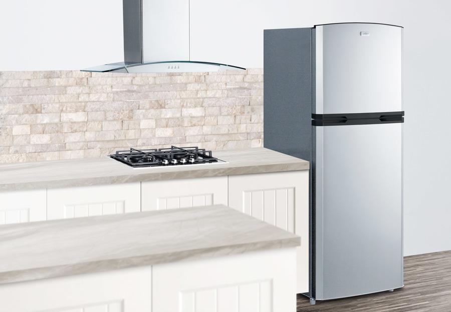 SUMMIT FF1427SSIM Counter Depth Frost-free Refrigerator-freezer With A 26"" Footprint, ...