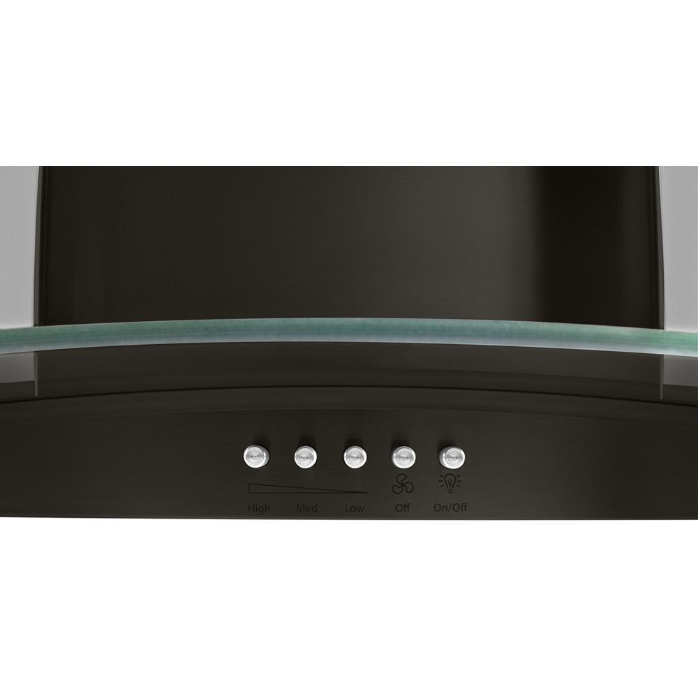 WHIRLPOOL WVW51UC0HV Whirlpool 30"" Concave Glass Wall Mount Range Hood
