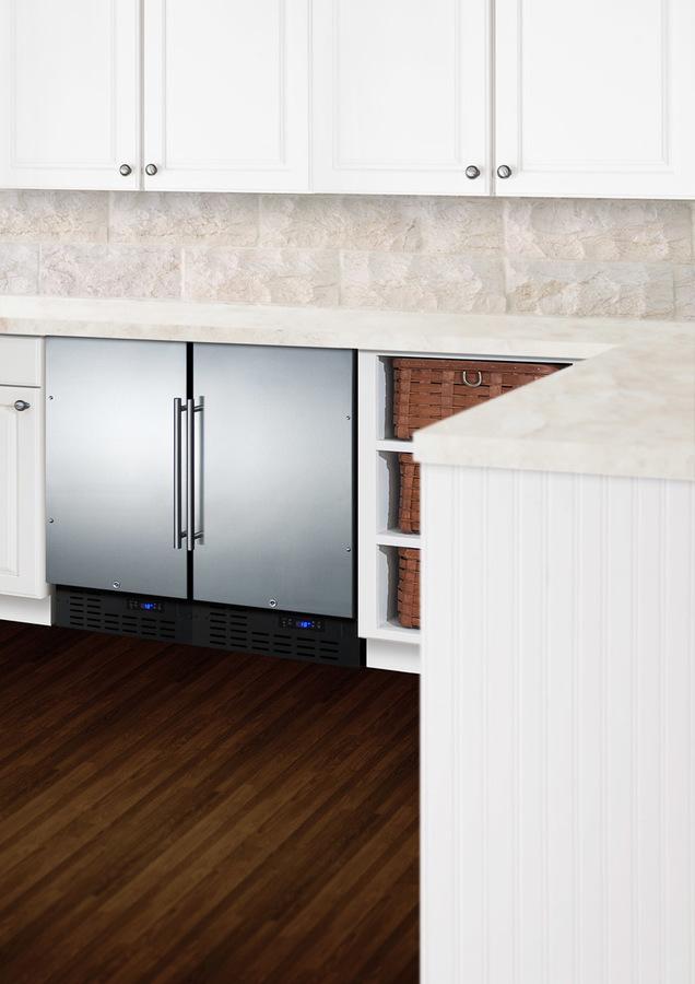 SUMMIT FF1843BSS 18"" Wide Built-in Undercounter All-refrigerator With A Stainless ST...
