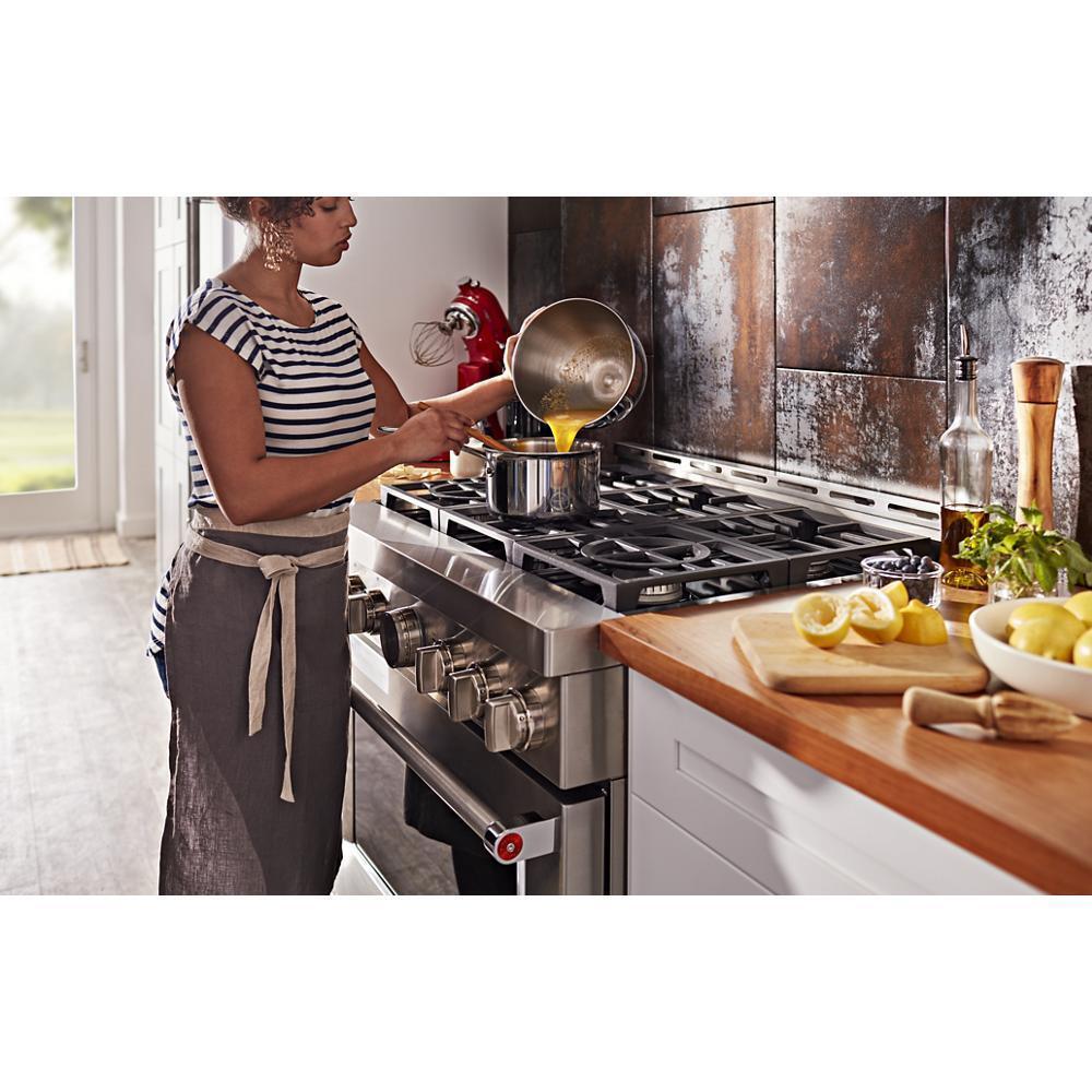 KITCHENAID KFGC506JSS Kitchenaid 36'' Smart Commercial-style Gas Range With 6 Burners ...