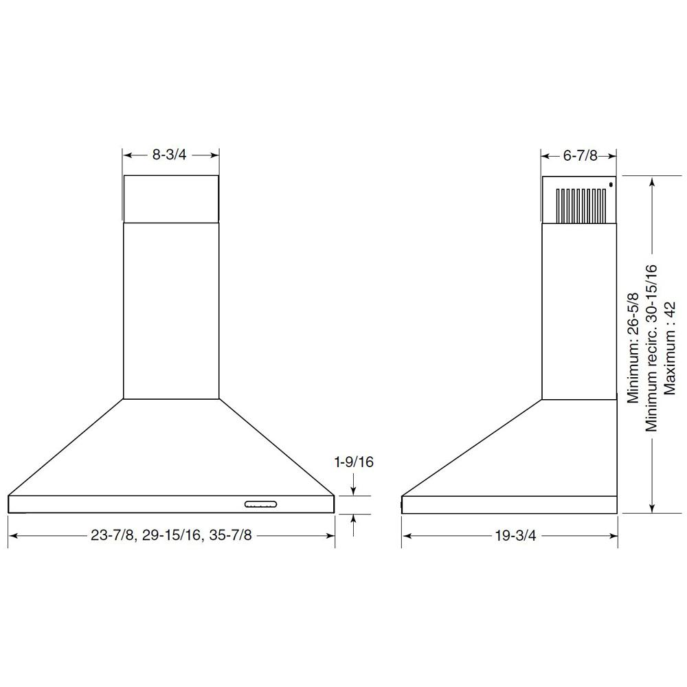 BROAN EW4830BLS Broan 30-inch Convertible Wall-mount Chimney Range Hood, 400 CFM...