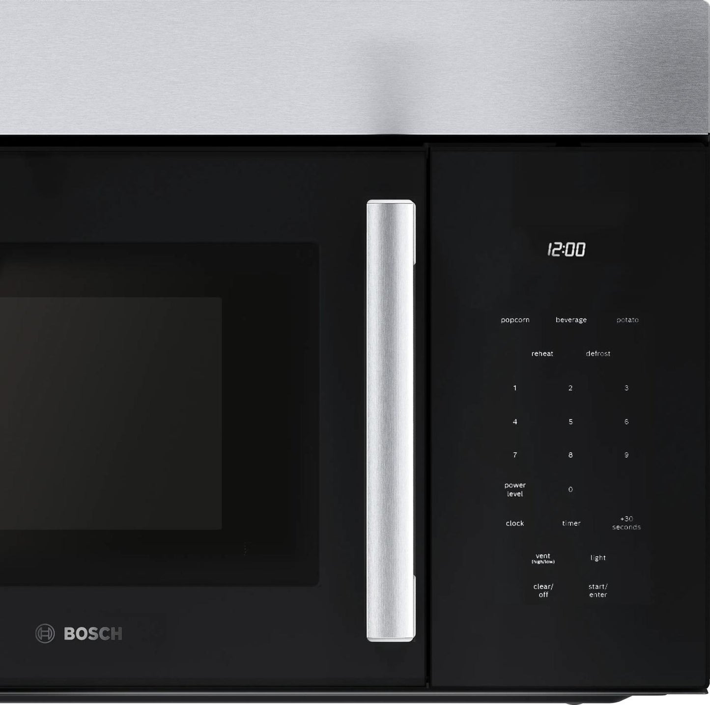 BOSCH HMV1055U 100 Series Over-the-range Microwave 30"" Left Sideopening Door, STAI...