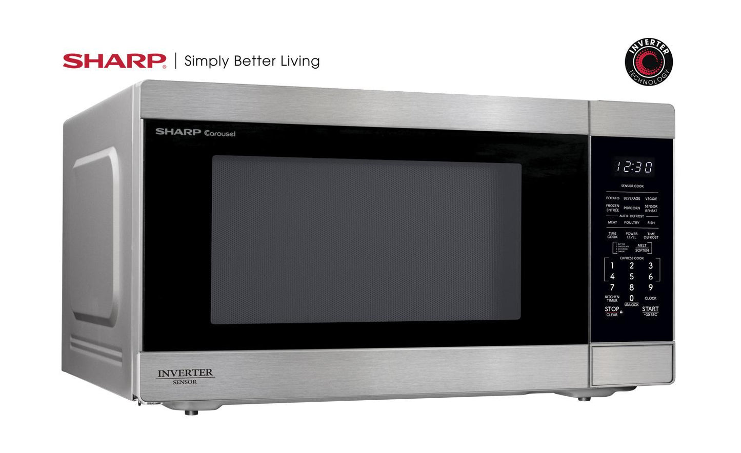 SHARP SMC2266KS Sharp 2.2 Cu. Ft. 1200w Stainless Steel Countertop Microwave Oven W...