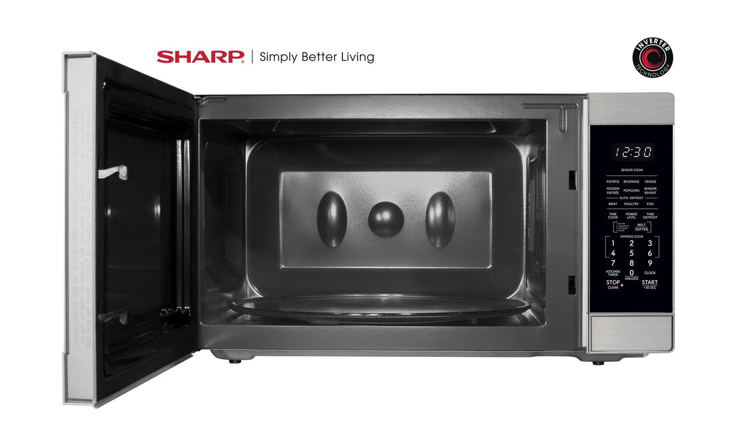 SHARP SMC2266KS Sharp 2.2 Cu. Ft. 1200w Stainless Steel Countertop Microwave Oven W...
