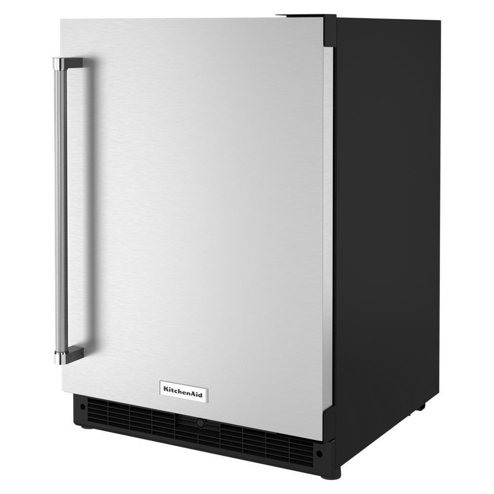 KITCHENAID KURR114KSB 24"" Undercounter Refrigerator With Stainless Steel Door - Black CAB...
