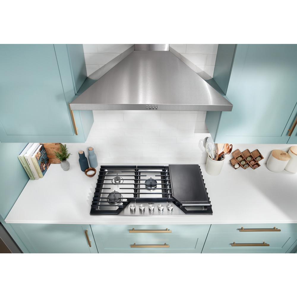 WHIRLPOOL WVW51UC6LS Whirlpool 36"" Curved Glass Wall Mount Range Hood