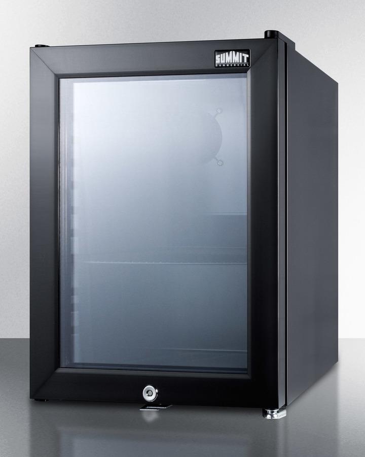 SUMMIT SCR114L Compact Commercial Beverage Center With Glass Door, Lock, and BLACK...