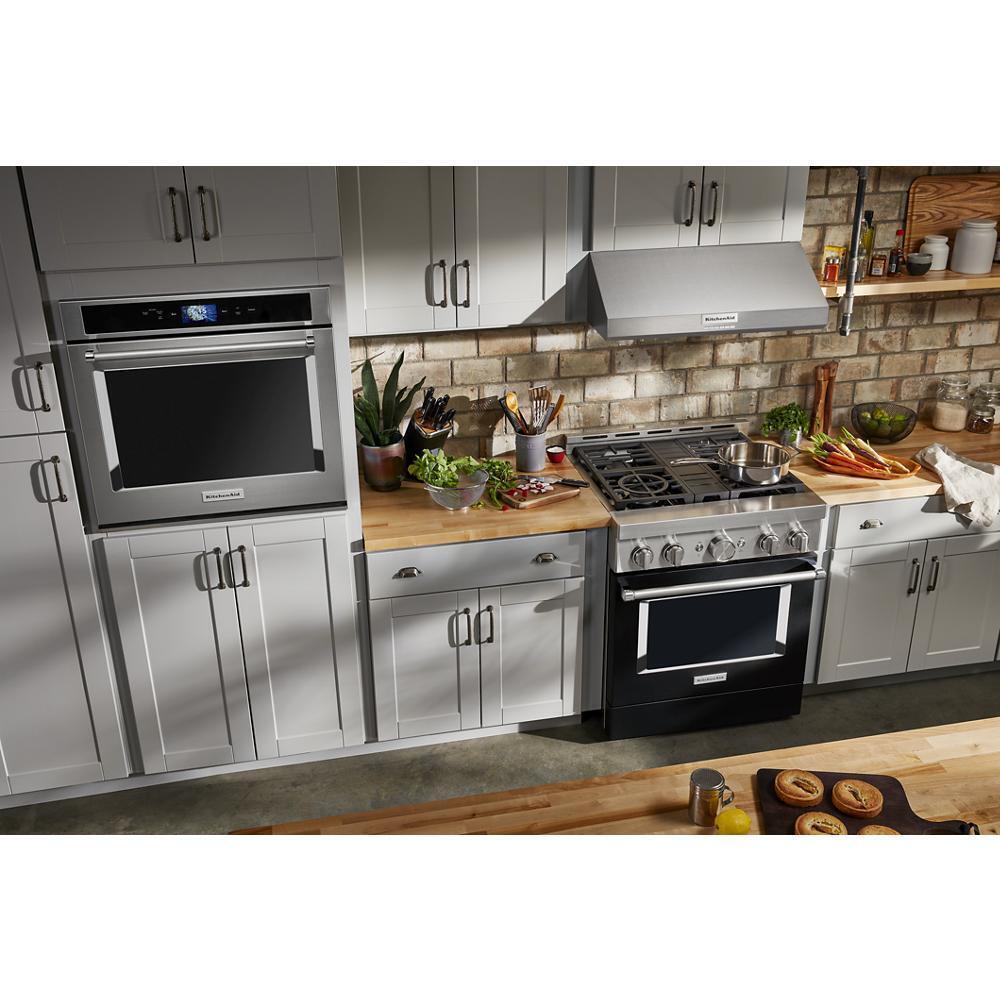 KITCHENAID KFGC500JBK Kitchenaid 30'' Smart Commercial-style Gas Range With 4 Burners ...