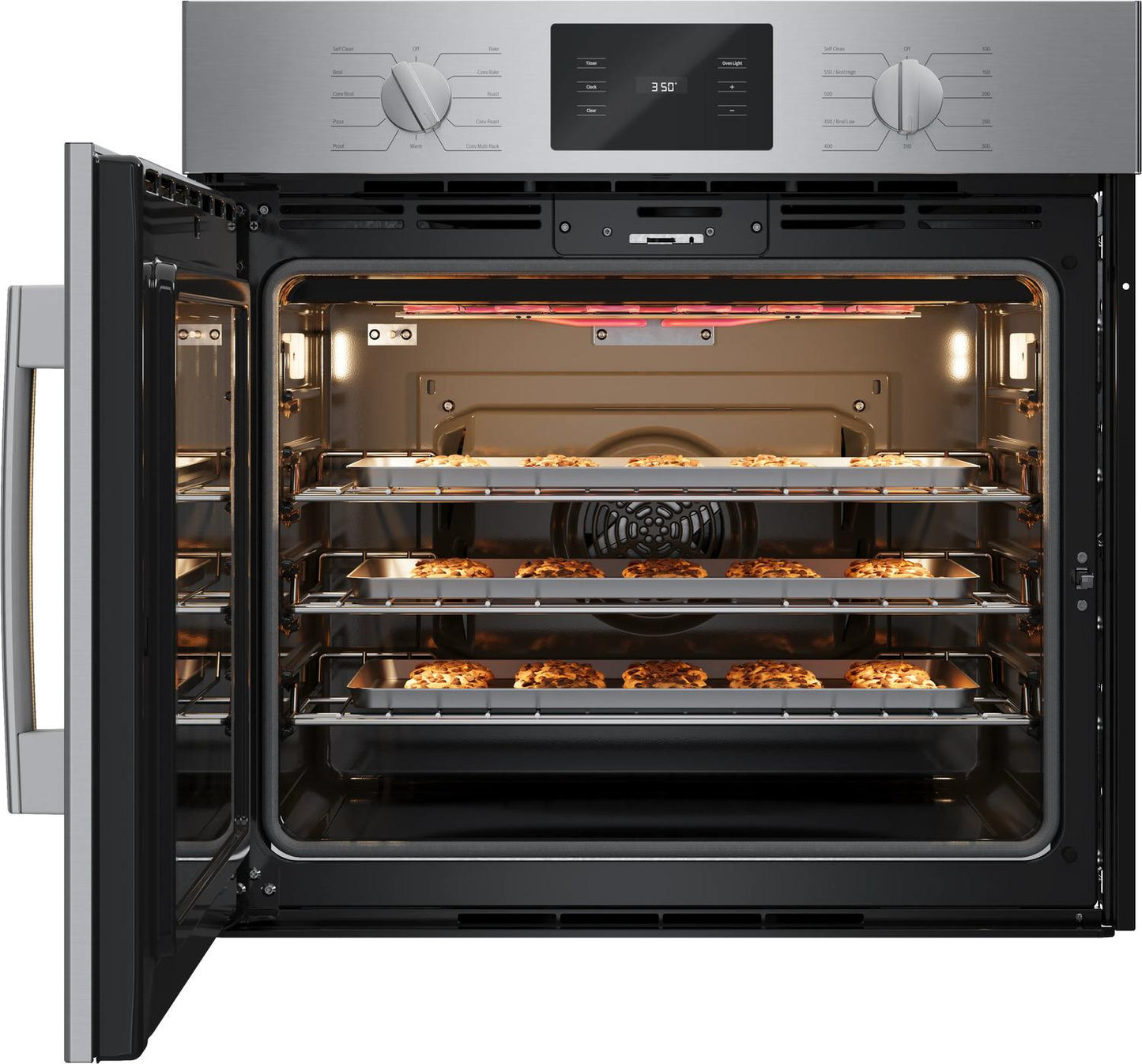 BOSCH HBL5455LUC 500 Series Single Wall Oven 30"" Left Sideopening Door, Stainless Steel