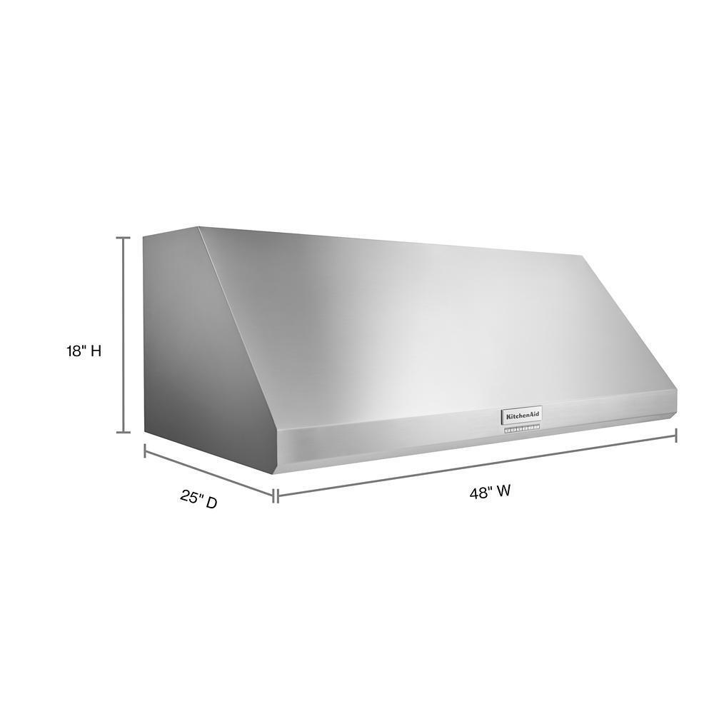 KITCHENAID KVWC908KSS 48'' 585 or 1170 Cfm Motor Class Commercial-style Wall-mount CANOPY...