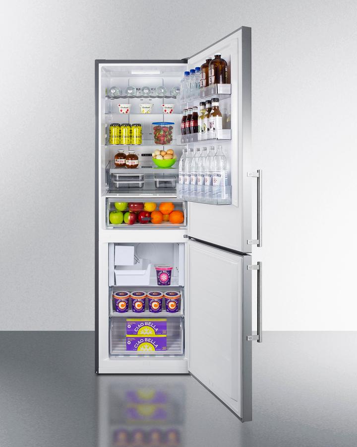SUMMIT FFBF249SS2IM Summit 24"" Wide Bottom Freezer Refrigerator With Icemaker