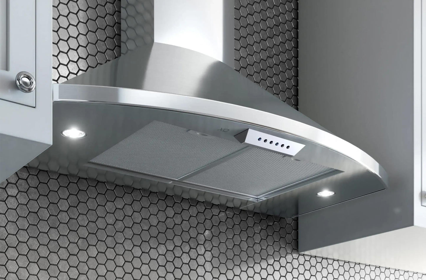 XO APPLIANCE XOS30SC 30"" 600/395 Cfm Italian Made Wall Mount Chimney Range Hood Stainless