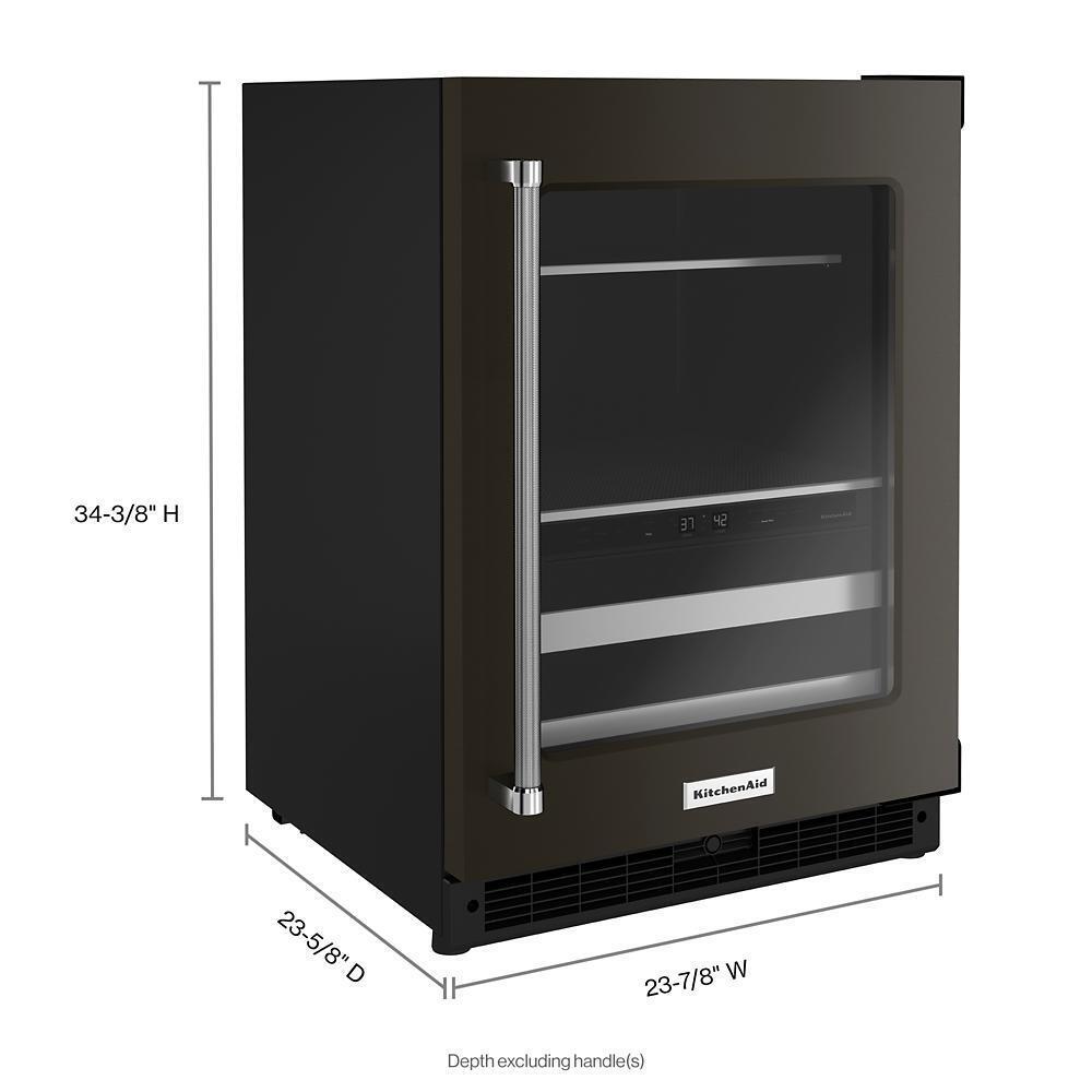 KITCHENAID KUBR314KBS 24"" Beverage Center With Glass Door and Metal-front Racks - Black S...