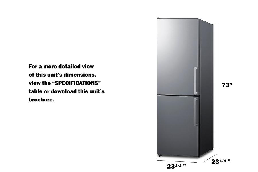 SUMMIT FFBF235PLLHD Summit 24"" Wide Bottom Freezer Refrigerator