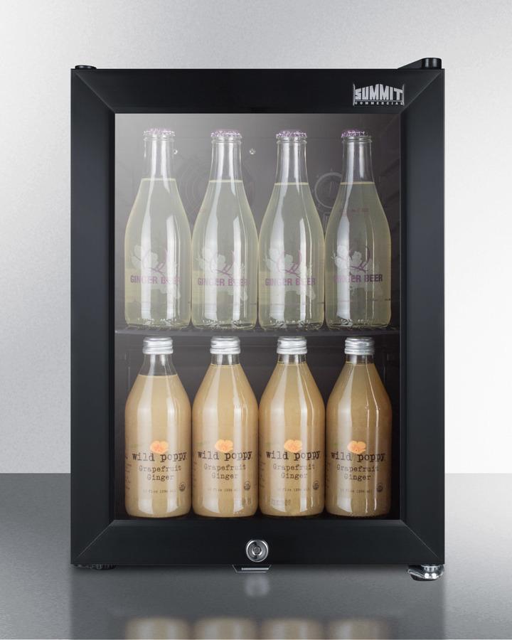 SUMMIT SCR114L Compact Commercial Beverage Center With Glass Door, Lock, and BLACK...