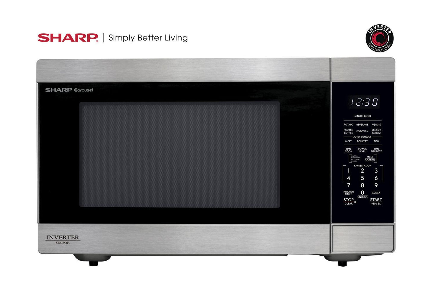 SHARP SMC2266KS Sharp 2.2 Cu. Ft. 1200w Stainless Steel Countertop Microwave Oven W...