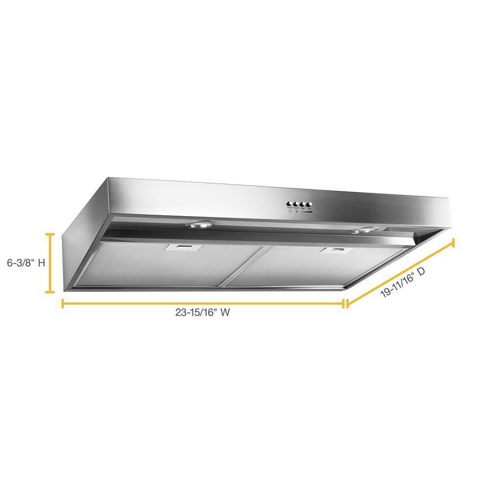 WHIRLPOOL WVU37UC4FS 24"" Range Hood With Dishwasher-safe Full-width Grease Filters