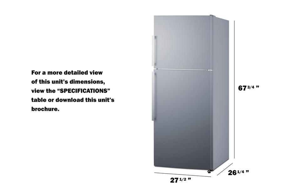 SUMMIT FF1513SS Summit 28"" Wide Top Mount Refrigerator-freezer