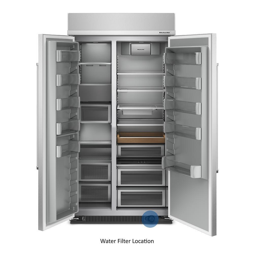 KITCHENAID KBSN702MPS 25.5 Cu Ft. 42"" Built-in Side-by-side Refrigerator With PRINTSHIELD...