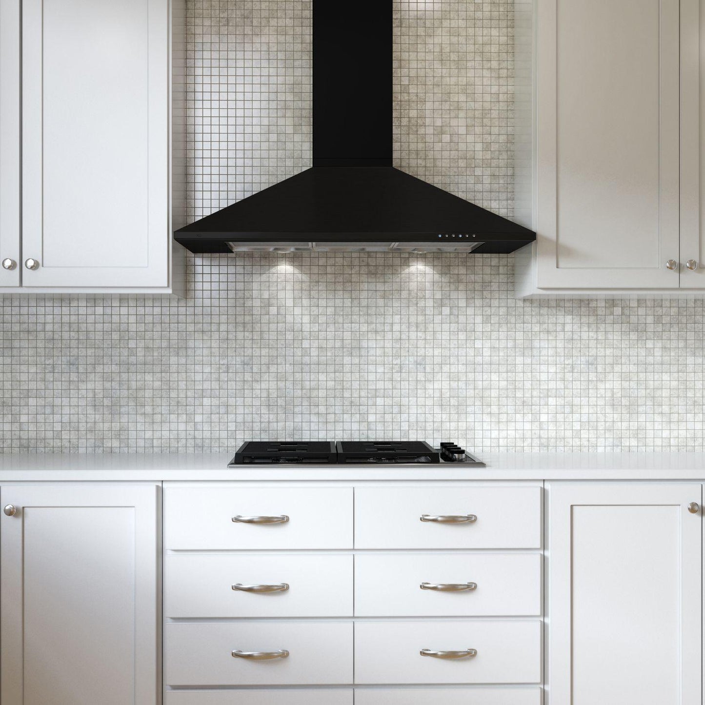 XO APPLIANCE XOB36BC 36"" 600/395 Cfm Italian Made Wall Mount Chimney Range Hood Black