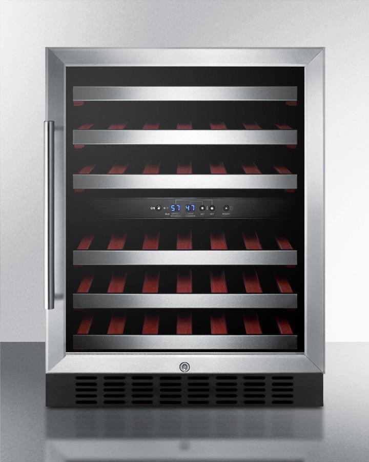SUMMIT SWC530BLBIST Dual Zone Built-in Wine Cellar With Digital Thermostat, Stainless S...