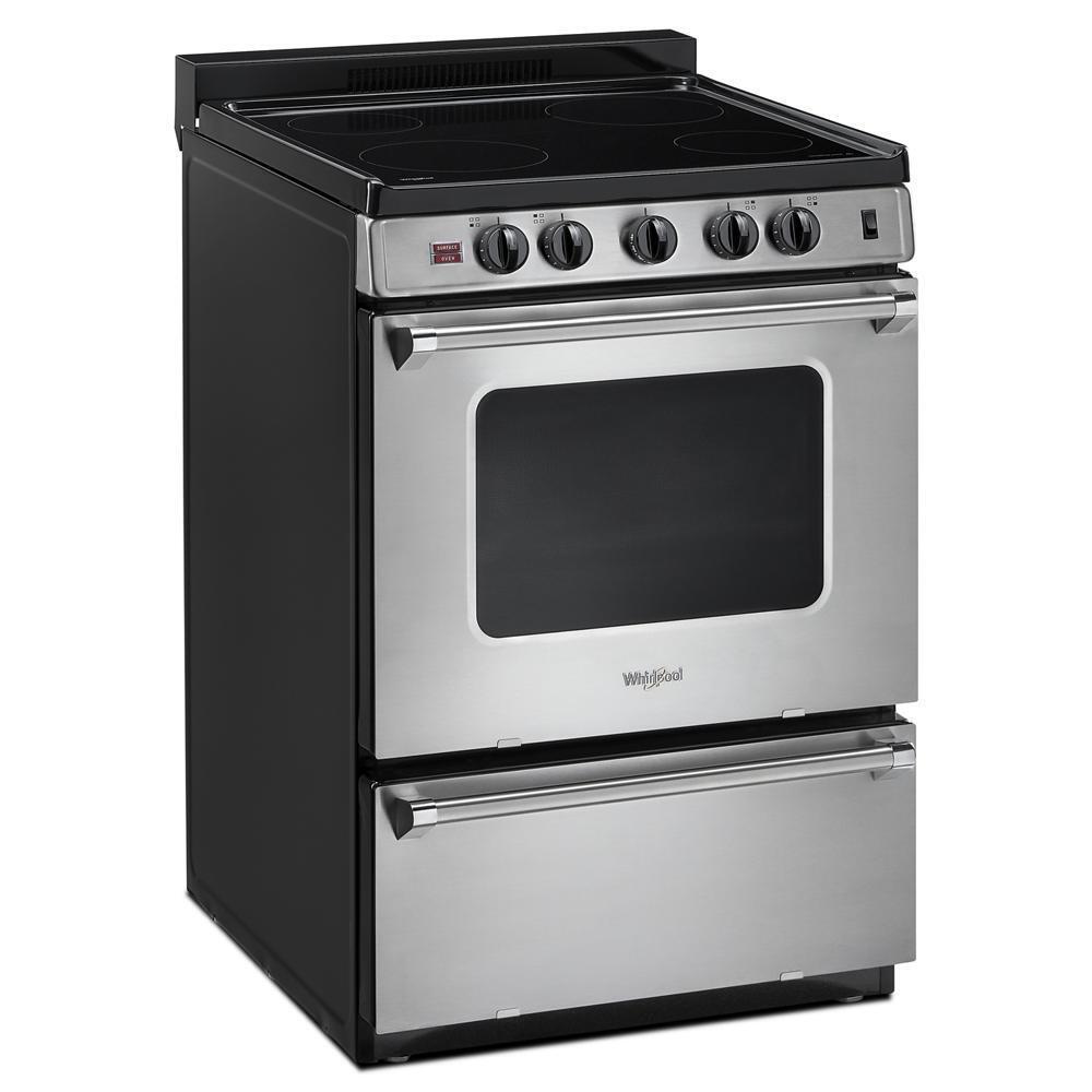 WHIRLPOOL WFE500M4HS Whirlpool 24-inch Freestanding Electric Range With Upswept SPILL...