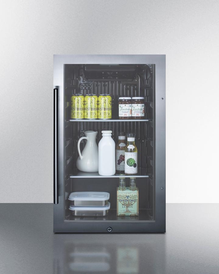 SUMMIT SPR488BOSCSS Summit Shallow Depth Indoor/outdoor Beverage Cooler