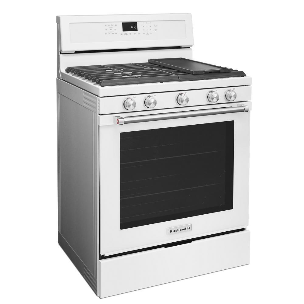KITCHENAID KFGG500EWH White Kitchenaid 30-inch 5-burner Gas Convection Range