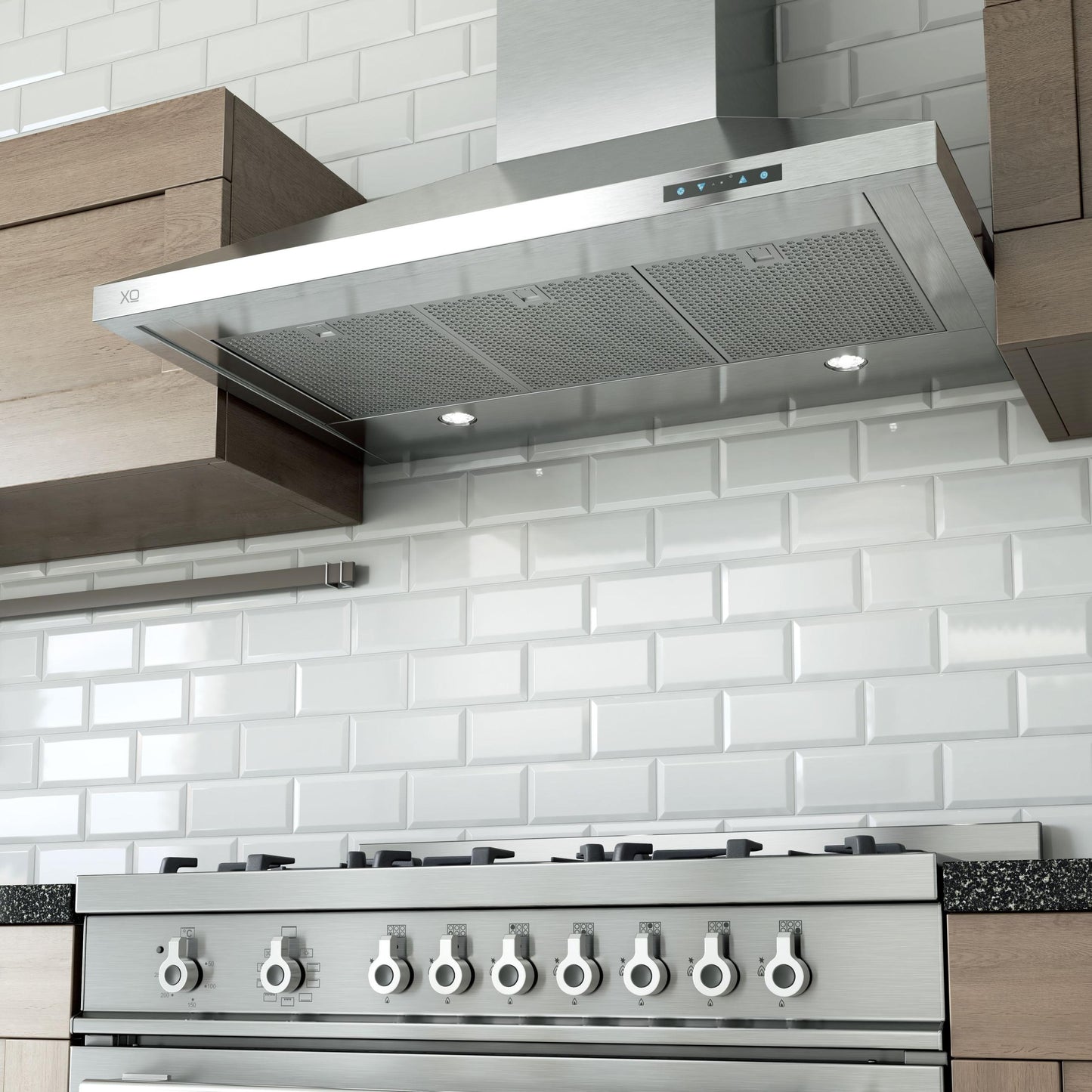 XO APPLIANCE XOV48KSE 48"" 1000 Cfm Italian Made Wall Chimney Range Hood Stainless