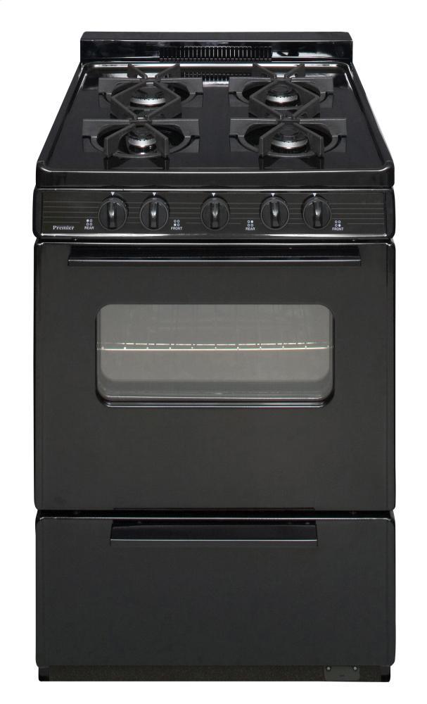 PREMIER BJK5X0BP 24 In. Freestanding Battery-generated Spark Ignition Gas Range In B...