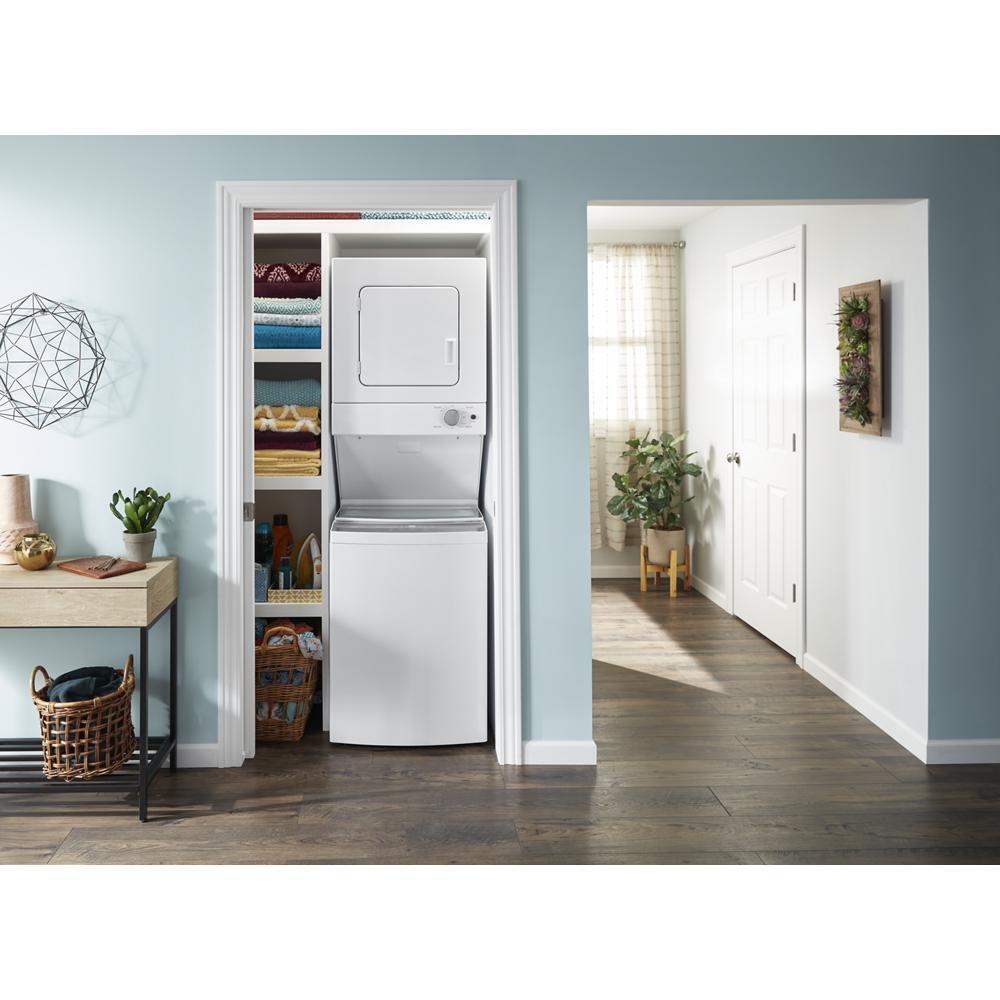WHIRLPOOL WET4024HW Whirlpool 1.5 CU.FT Electric Stacked Laundry Center 6 Wash CYCLE...