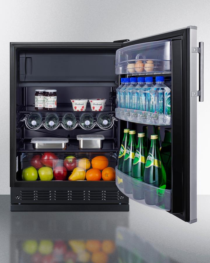 SUMMIT CT66BK2SSRS Summit 24"" Wide Refrigerator-freezer