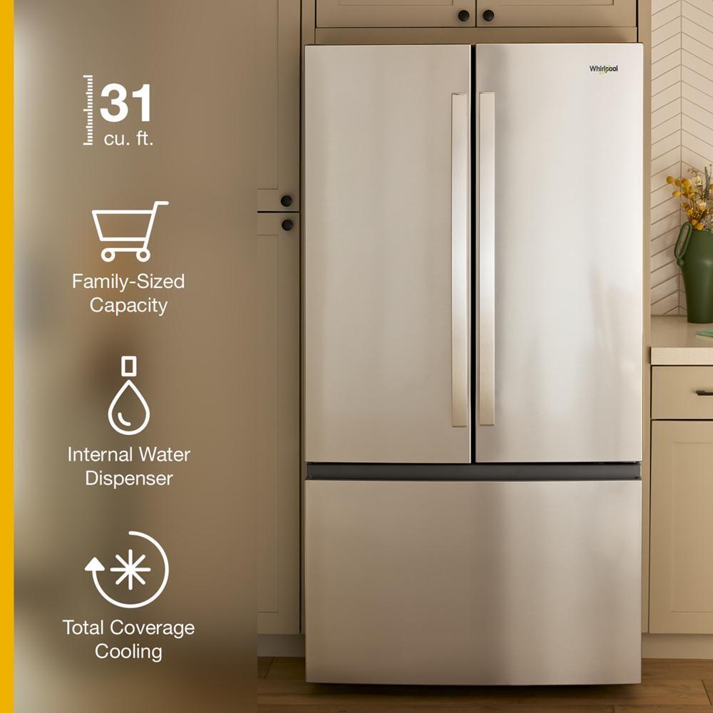 WHIRLPOOL WRFF3336SB 36-inch French Door Refrigerator With Interior Water Dispenser - 31...