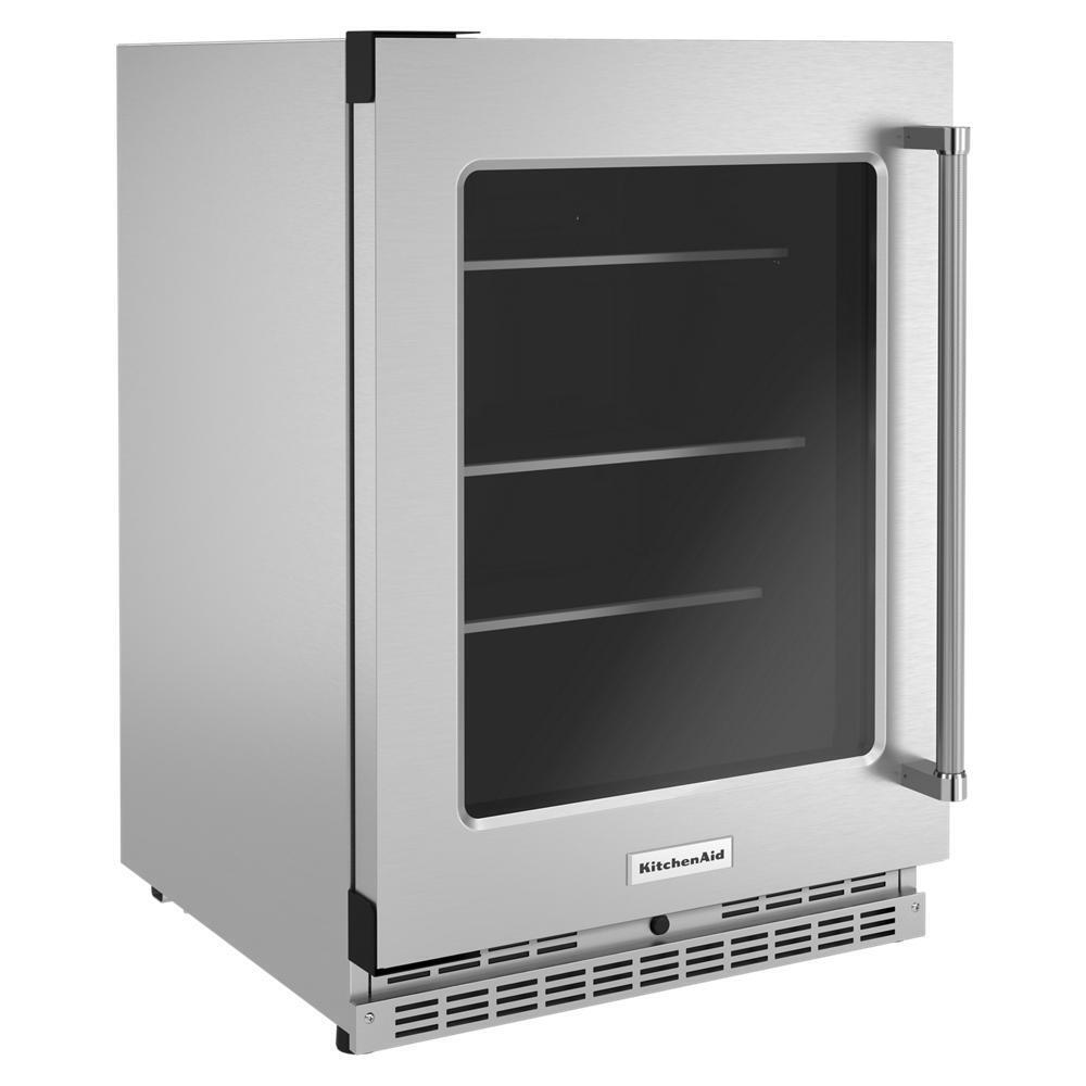 KITCHENAID KURL314KSS 24"" Undercounter Refrigerator With Glass Door and Shelves With META...