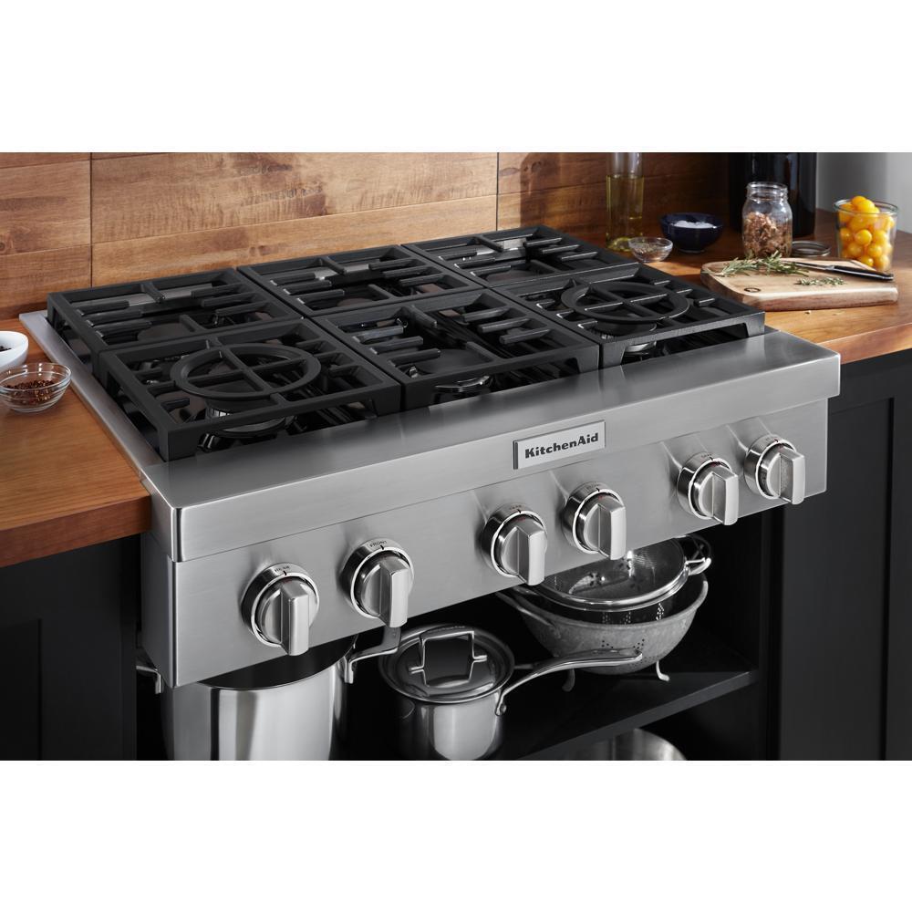 KITCHENAID KCGC506JSS Kitchenaid 36'' 6-burner Commercial-style Gas Rangetop - STAINLE...