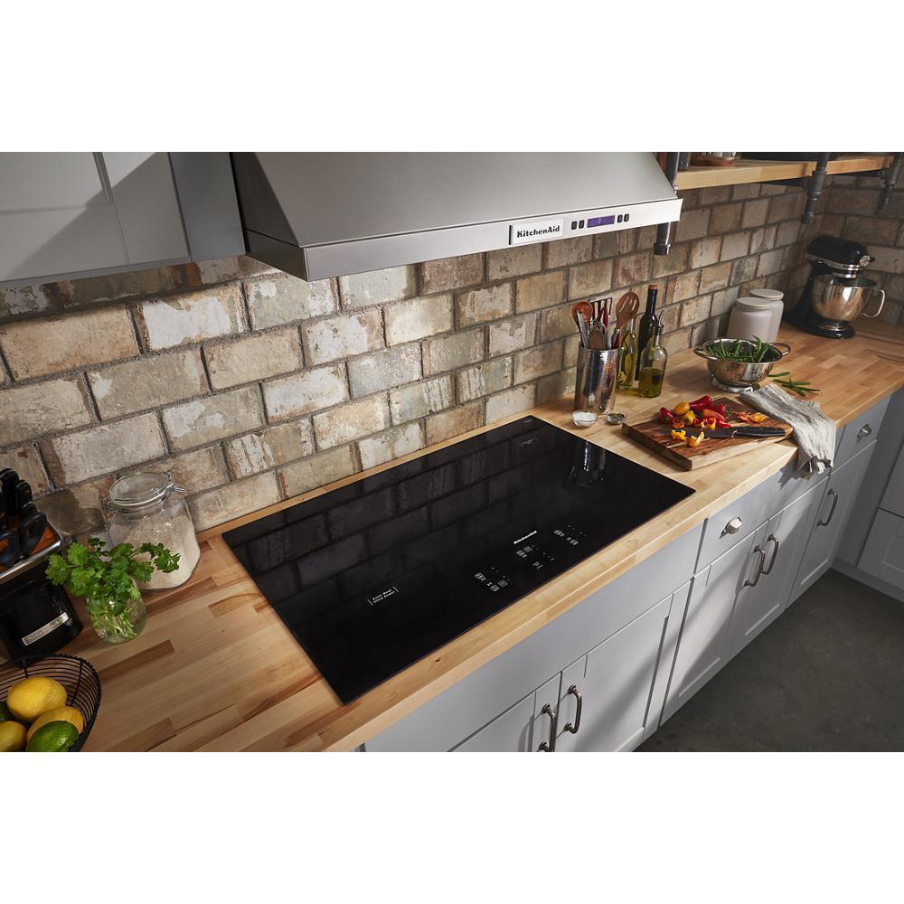 KITCHENAID KCES956KBL 36"" Electric Cooktop With 5 Elements and Touch-activated Controls