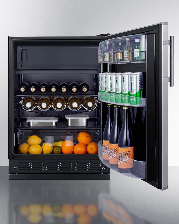 SUMMIT CT66BK2SSRS Summit 24"" Wide Refrigerator-freezer