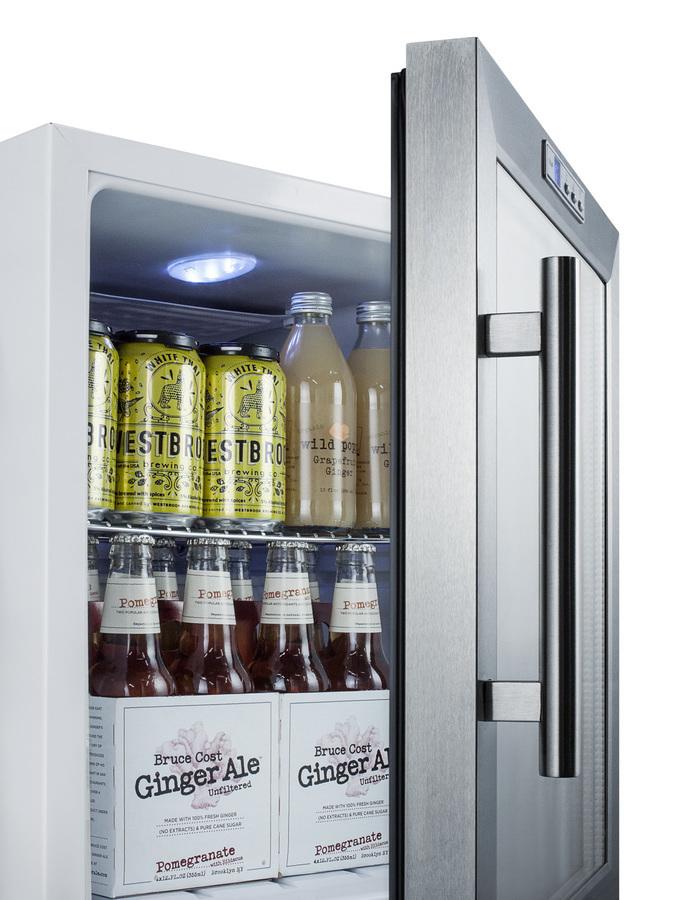 SUMMIT SCR215LCSS Commercially Approved Glass Door Refrigerator With Digital THERMOST...
