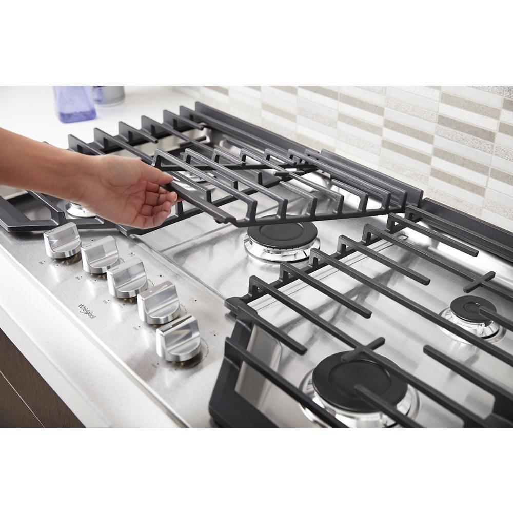 WHIRLPOOL WCG55US6HS Whirlpool 36-inch Gas Cooktop With Ez-2-lift Hinged CAST-IRO...